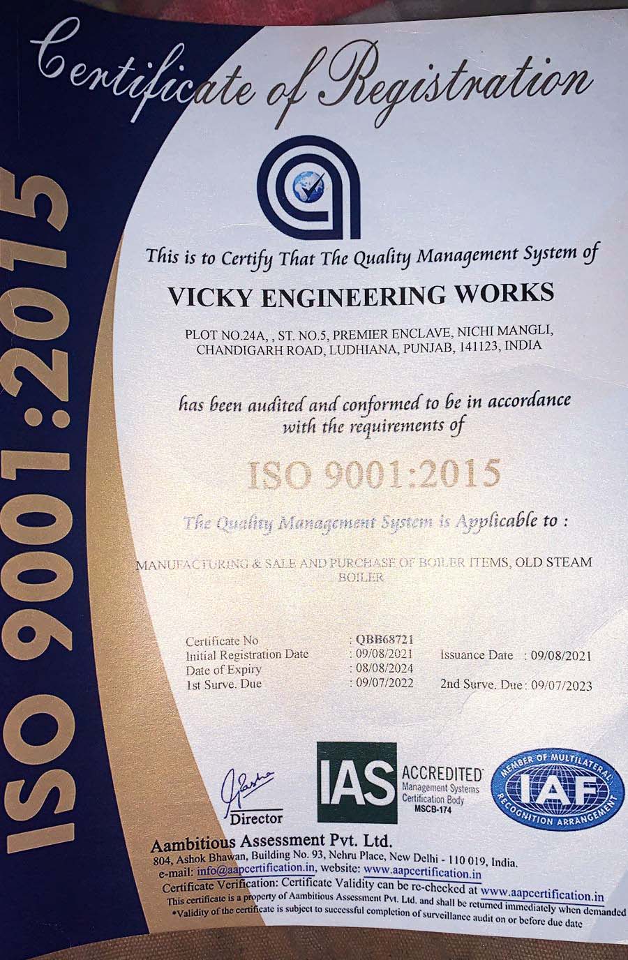 ISO Certificate Image